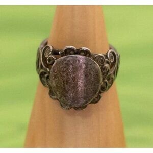 Vintage Silver Tone Colorless Rhinestone Ring Size 7 - W6